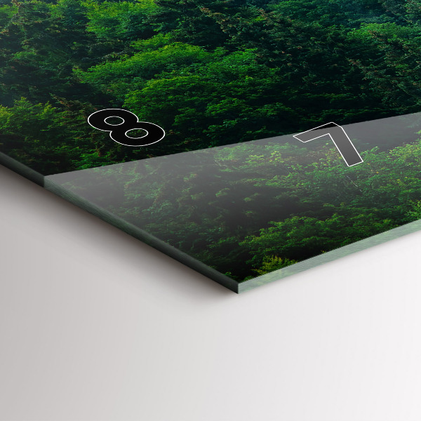 Ceas orizontale de perete din sticlă Pădure cețoasă