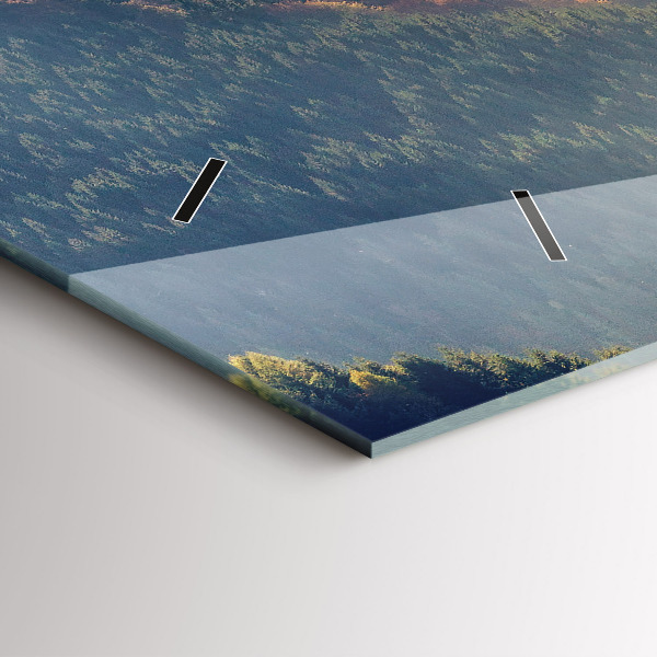 Ceas orizontale de perete din sticlă Peisaj montan