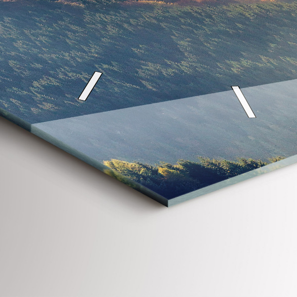 Ceas orizontale de perete din sticlă Peisaj montan