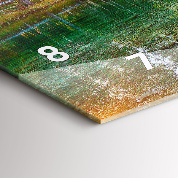 Ceas orizontale de perete din sticlă Peisaj montan râu