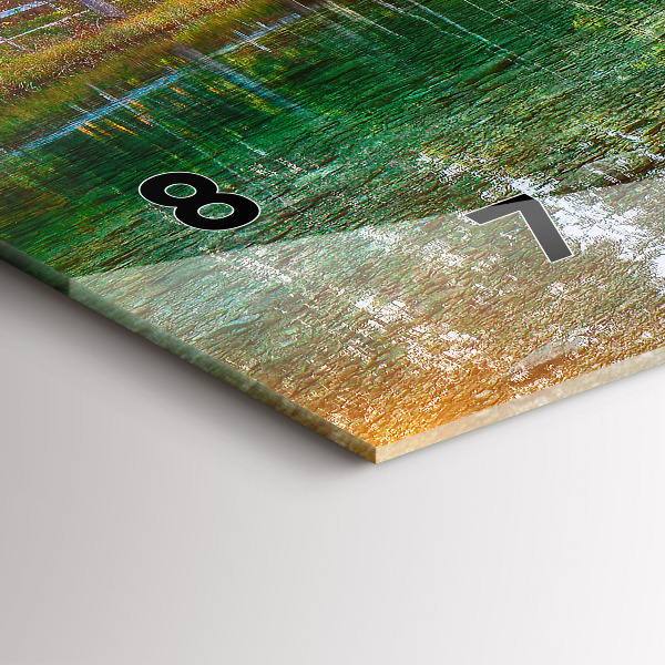 Ceas orizontale de perete din sticlă Peisaj montan râu