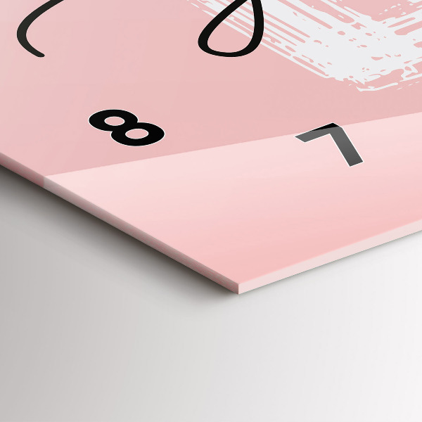 Ceas orizontale de perete din sticlă Inscripție Iubește-te pe tine însuți