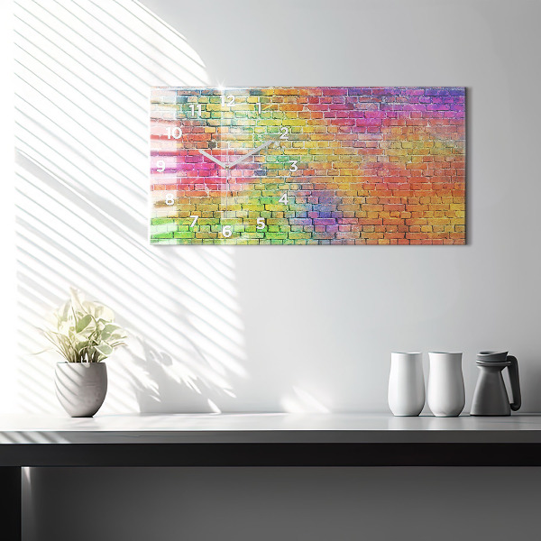 Ceas orizontale de perete din sticlă Perete pictat