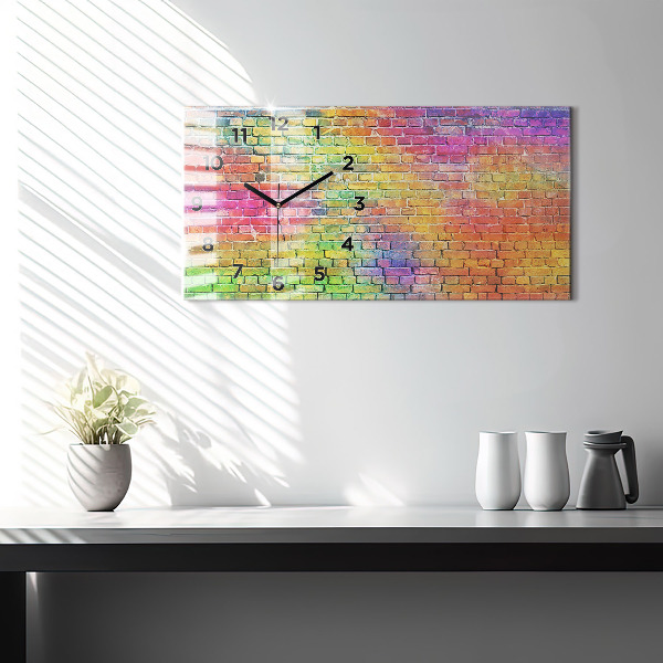 Ceas orizontale de perete din sticlă Perete pictat