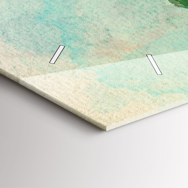 Ceas orizontale de perete din sticlă Harta lumii acuarela