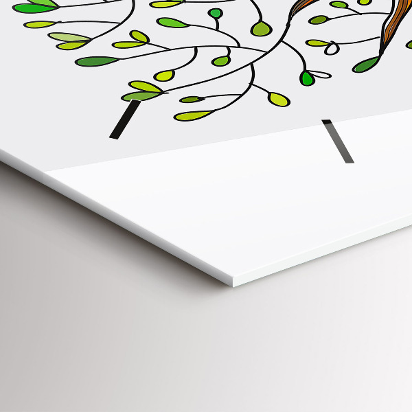 Ceas orizontale de perete din sticlă Rădăcinile copacilor