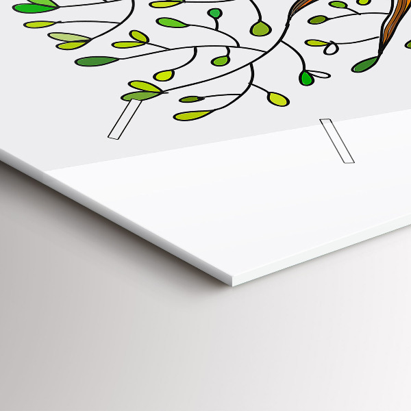 Ceas orizontale de perete din sticlă Rădăcinile copacilor