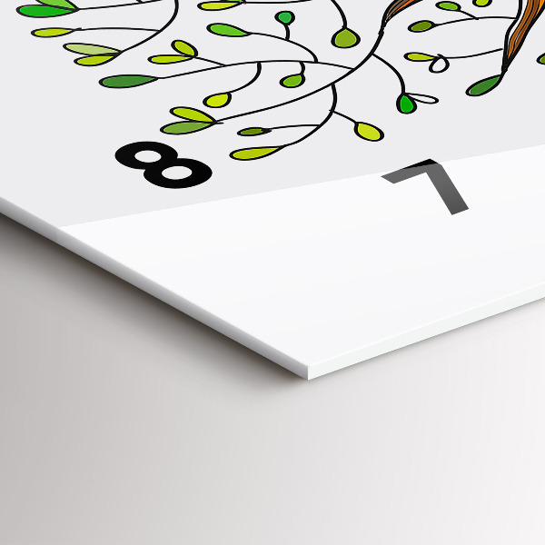 Ceas orizontale de perete din sticlă Rădăcinile copacilor