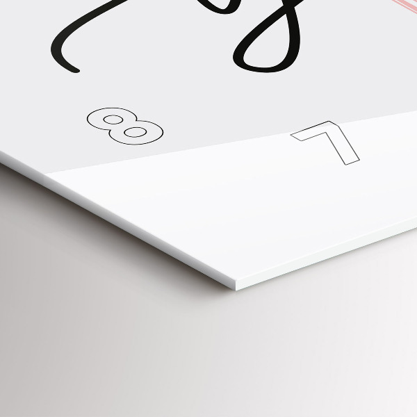 Ceas orizontale de perete din sticlă Inscripția Fii tu însuți