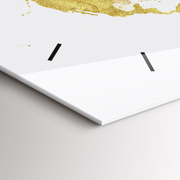 Ceas orizontale de perete din sticlă Harta lumii aurii