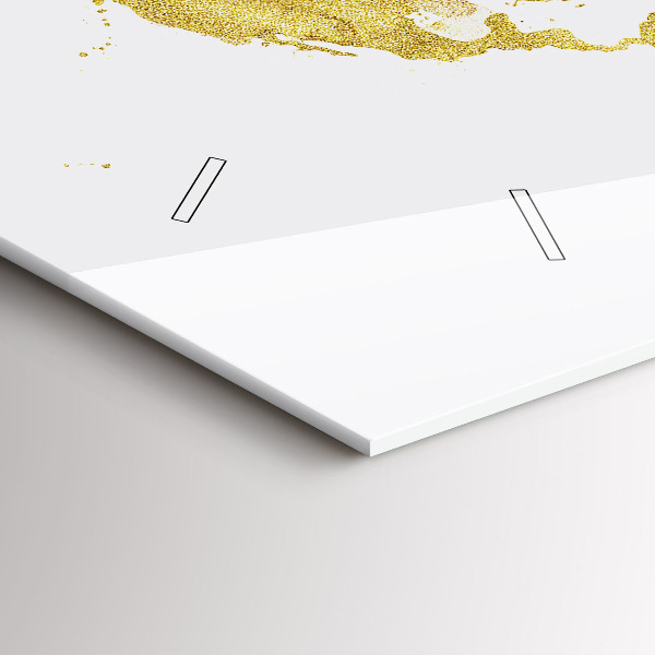 Ceas orizontale de perete din sticlă Harta lumii aurii