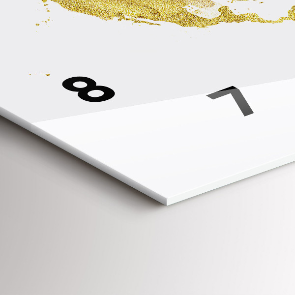 Ceas orizontale de perete din sticlă Harta lumii aurii