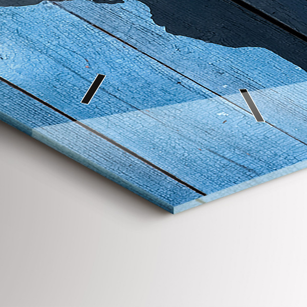 Ceas orizontale de perete din sticlă Harta lumii la bord