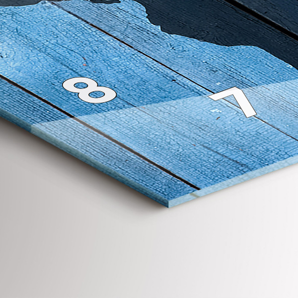 Ceas orizontale de perete din sticlă Harta lumii la bord