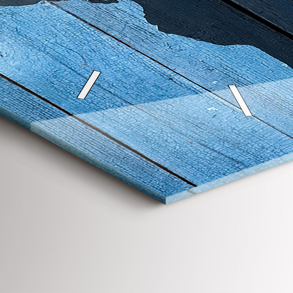 Ceas orizontale de perete din sticlă Harta lumii la bord