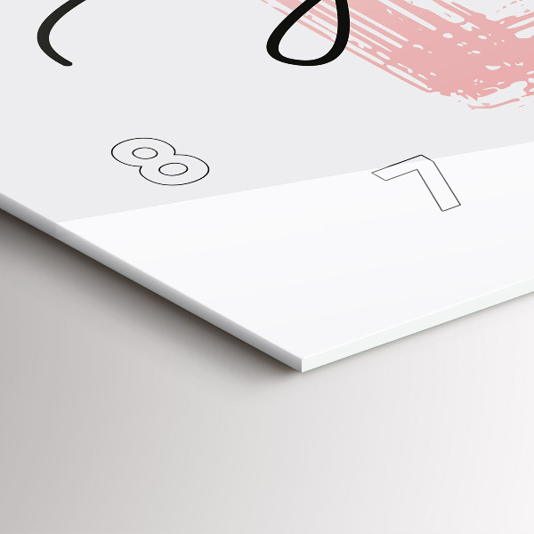 Ceas orizontale de perete din sticlă Inscripție iubește-te pe tine însuți