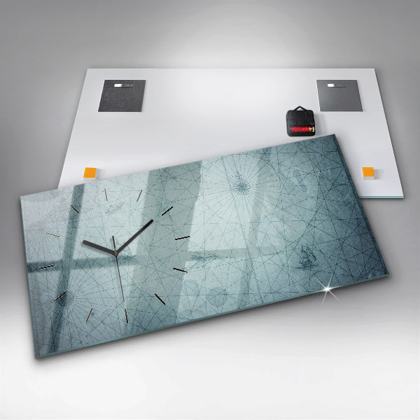 Ceas orizontale de perete din sticlă Harta de epocă