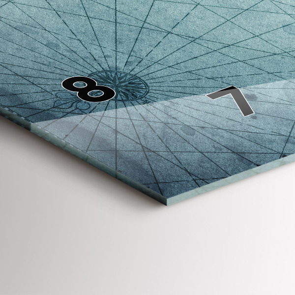 Ceas orizontale de perete din sticlă Harta de epocă