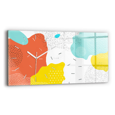 Ceas orizontale de perete din sticlă Abstracția POP