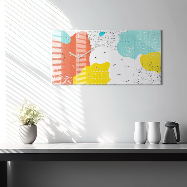 Ceas orizontale de perete din sticlă Abstracția POP