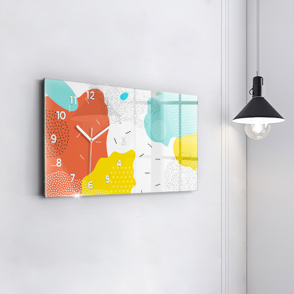Ceas orizontale de perete din sticlă Abstracția POP