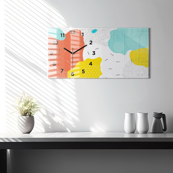 Ceas orizontale de perete din sticlă Abstracția POP