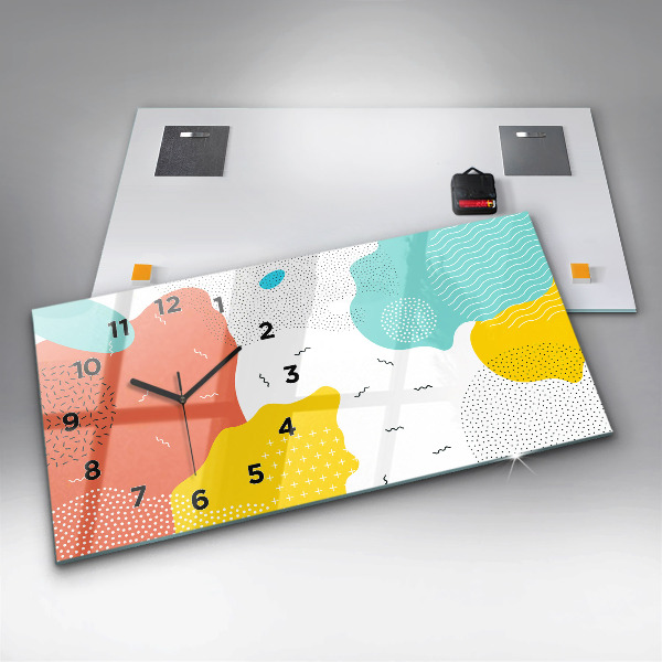 Ceas orizontale de perete din sticlă Abstracția POP