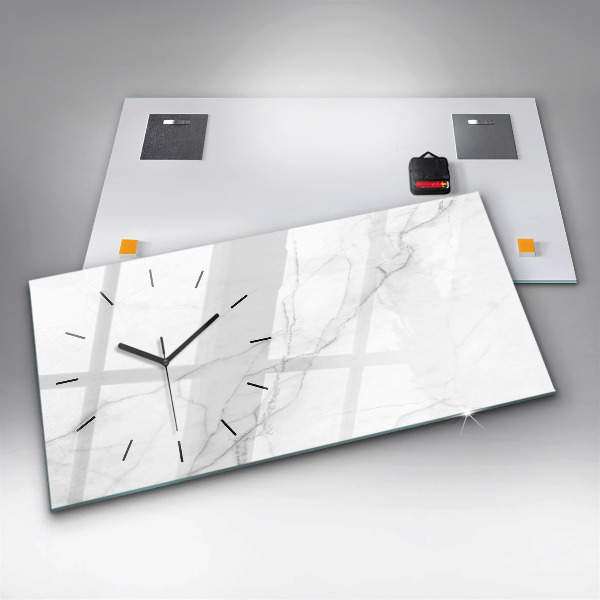 Ceas orizontale de perete din sticlă Marmură decorativă