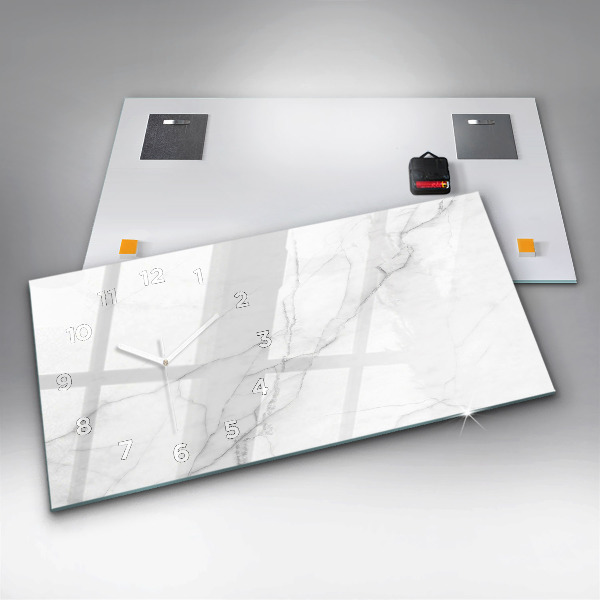 Ceas orizontale de perete din sticlă Marmură decorativă
