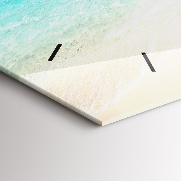 Ceas orizontale de perete din sticlă Insulă tropicală