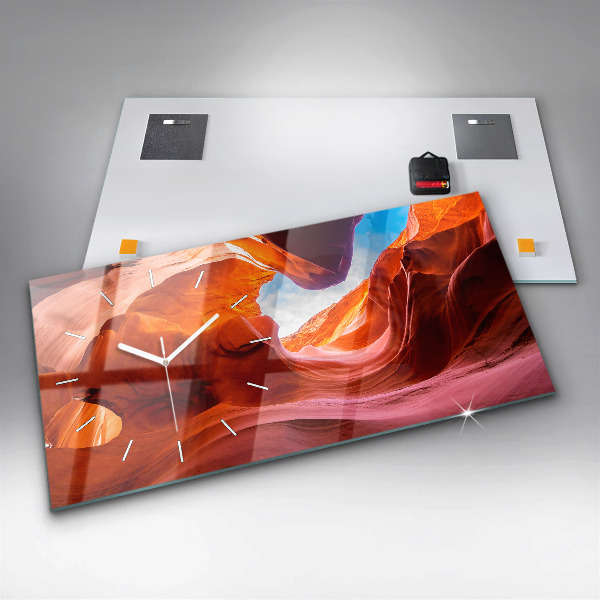 Ceas orizontale de perete din sticlă Canion