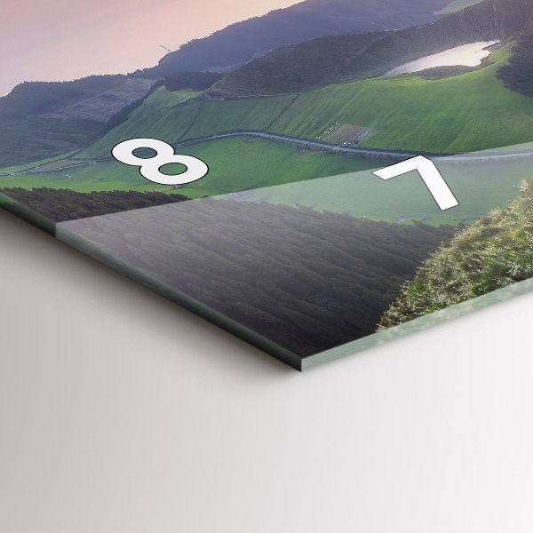 Ceas orizontale de perete din sticlă Peisaj montan