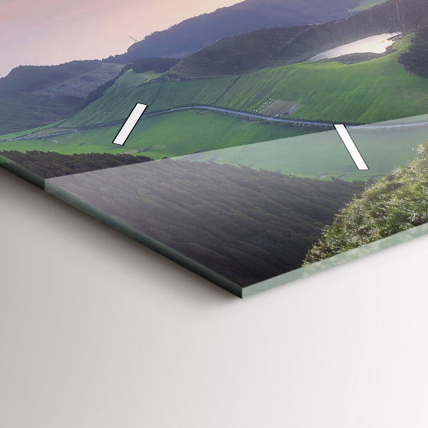 Ceas orizontale de perete din sticlă Peisaj montan