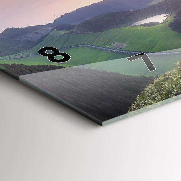 Ceas orizontale de perete din sticlă Peisaj montan