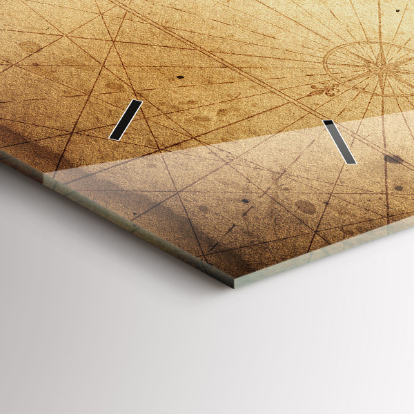 Ceas orizontale de perete din sticlă Harta lumii vechi