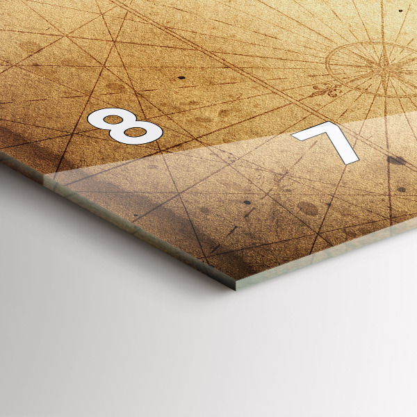 Ceas orizontale de perete din sticlă Harta lumii vechi