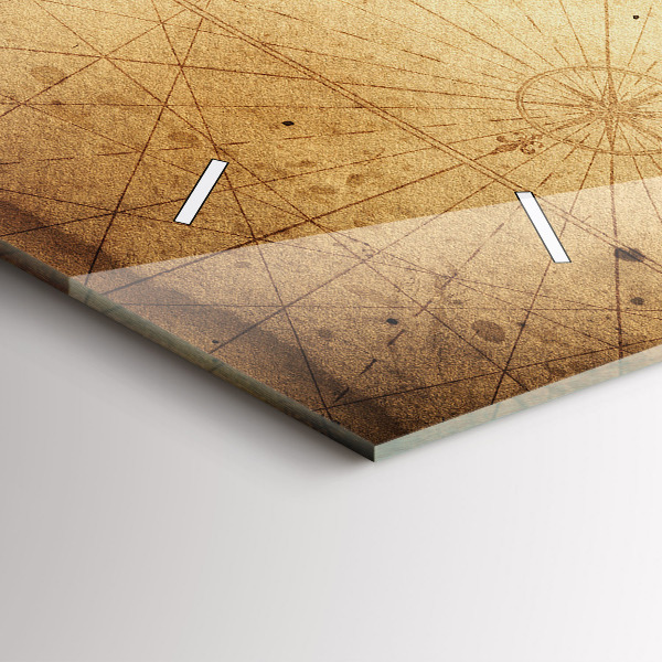 Ceas orizontale de perete din sticlă Harta lumii vechi