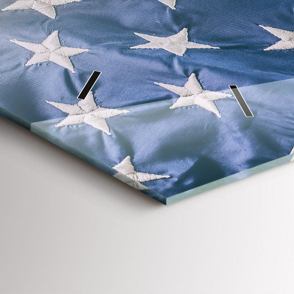 Ceas orizontale de perete din sticlă steag american