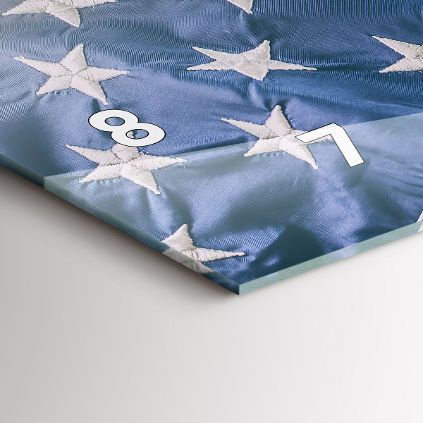 Ceas orizontale de perete din sticlă steag american