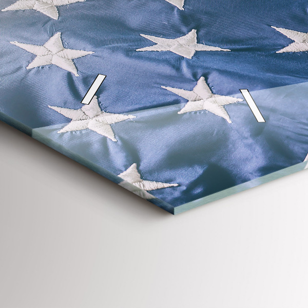 Ceas orizontale de perete din sticlă steag american