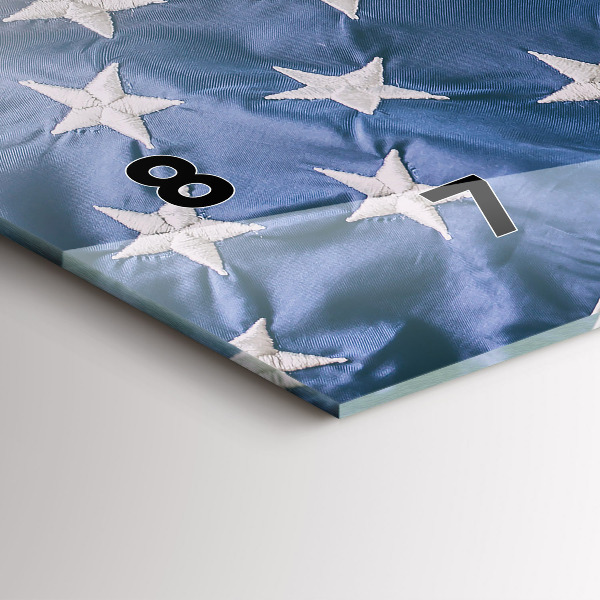 Ceas orizontale de perete din sticlă steag american