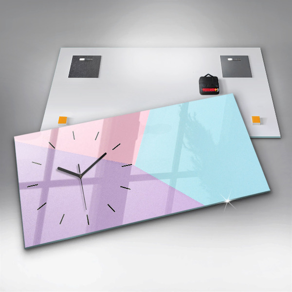 Ceas orizontale de perete din sticlă Model pastel