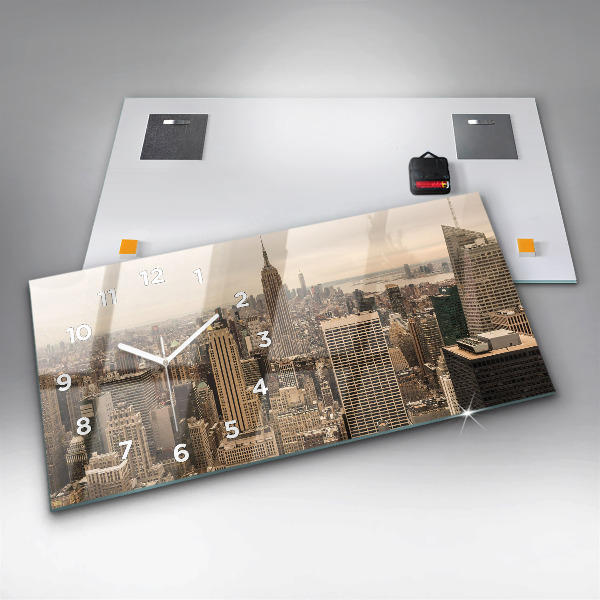 Ceas orizontale de perete din sticlă Peisajul orașului