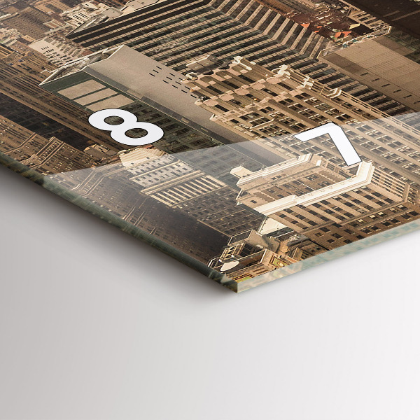 Ceas orizontale de perete din sticlă Peisajul orașului