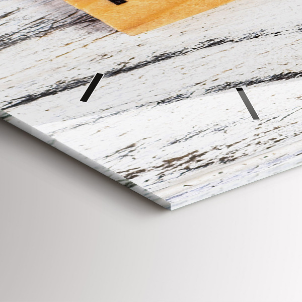 Ceas orizontale de perete din sticlă Familial