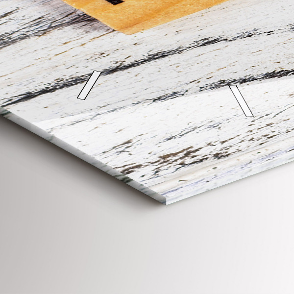 Ceas orizontale de perete din sticlă Familial