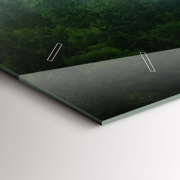 Ceas orizontale de perete din sticlă Pădure cețoasă