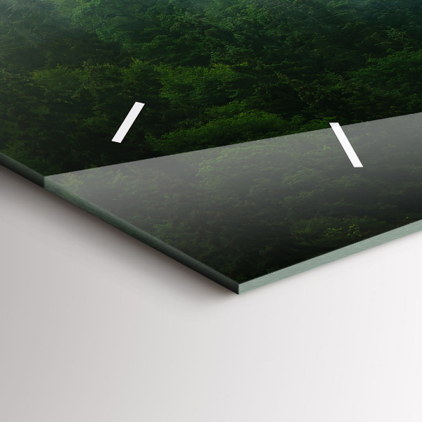 Ceas orizontale de perete din sticlă Pădure cețoasă