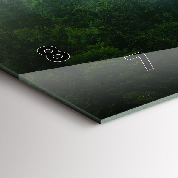 Ceas orizontale de perete din sticlă Pădure cețoasă