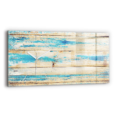 Ceas orizontale de perete din sticlă Lemn zgâriat